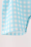 Blue pumpkin embroidery gingham jonjon Aaria Tees