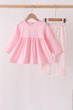 Pink floral bow pants set - Aaria Tees Aaria Tees