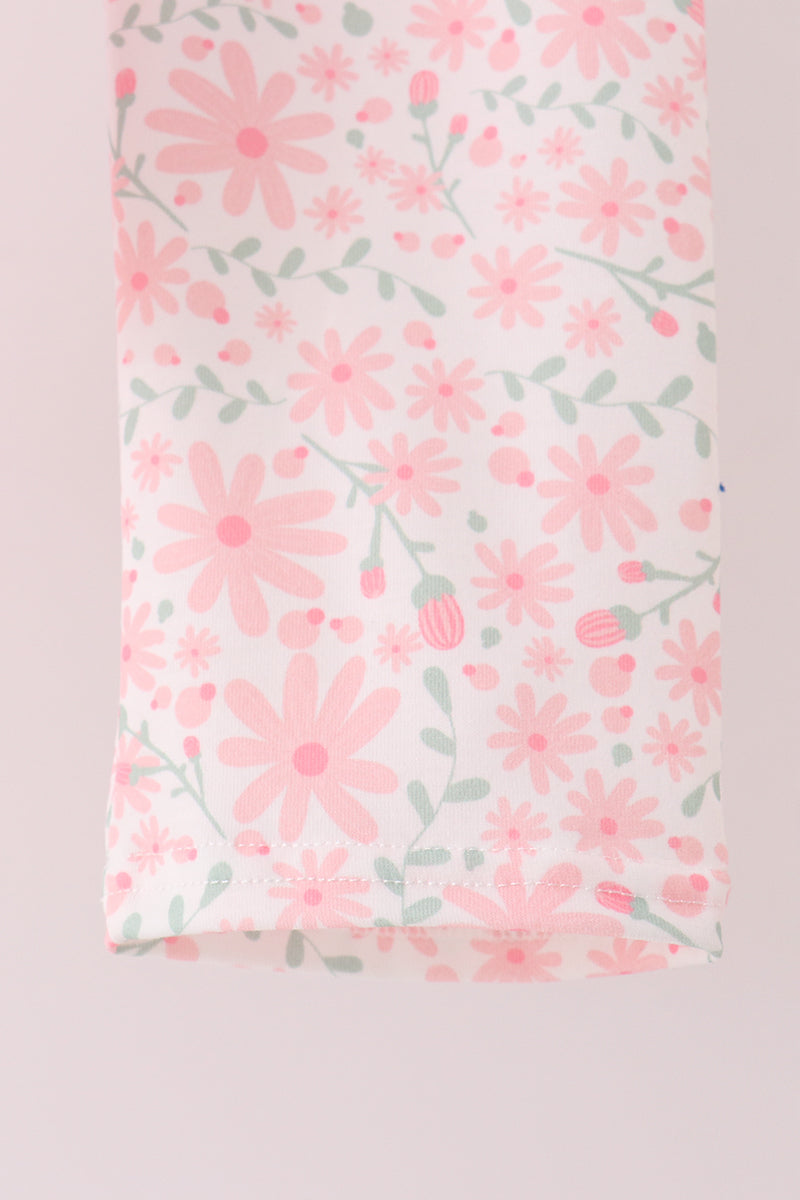 Pink floral bow pants set - Aaria Tees Aaria Tees