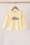 Beige character embroidery top Aaria Tees