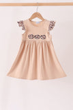 Leopard pumpkin applique dress Aaria Tees