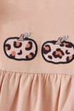 Leopard pumpkin applique dress Aaria Tees