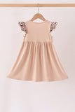 Leopard pumpkin applique dress Aaria Tees