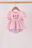 Pink goose embroidery bubble Aaria Tees