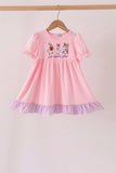 Pink goose embroidery ruffle dress Aaria Tees