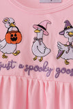 Pink goose embroidery ruffle dress Aaria Tees