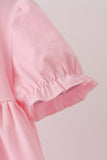 Pink goose embroidery ruffle dress Aaria Tees