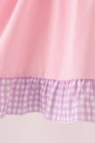Pink goose embroidery ruffle dress Aaria Tees