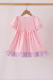 Pink goose embroidery ruffle dress Aaria Tees