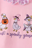 Pink goose embroidery ruffle bloomer set Aaria Tees