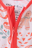 Coral gingerbread bamboo zipper romper Aaria Tees