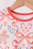 Coral gingerbread bamboo ruffle pants set Aaria Tees