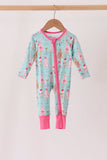Green christmas tree bamboo zipper romper Aaria Tees