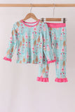 Green christmas tree bamboo pajama set Aaria Tees