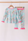 Green christmas tree bamboo pajama set Aaria Tees