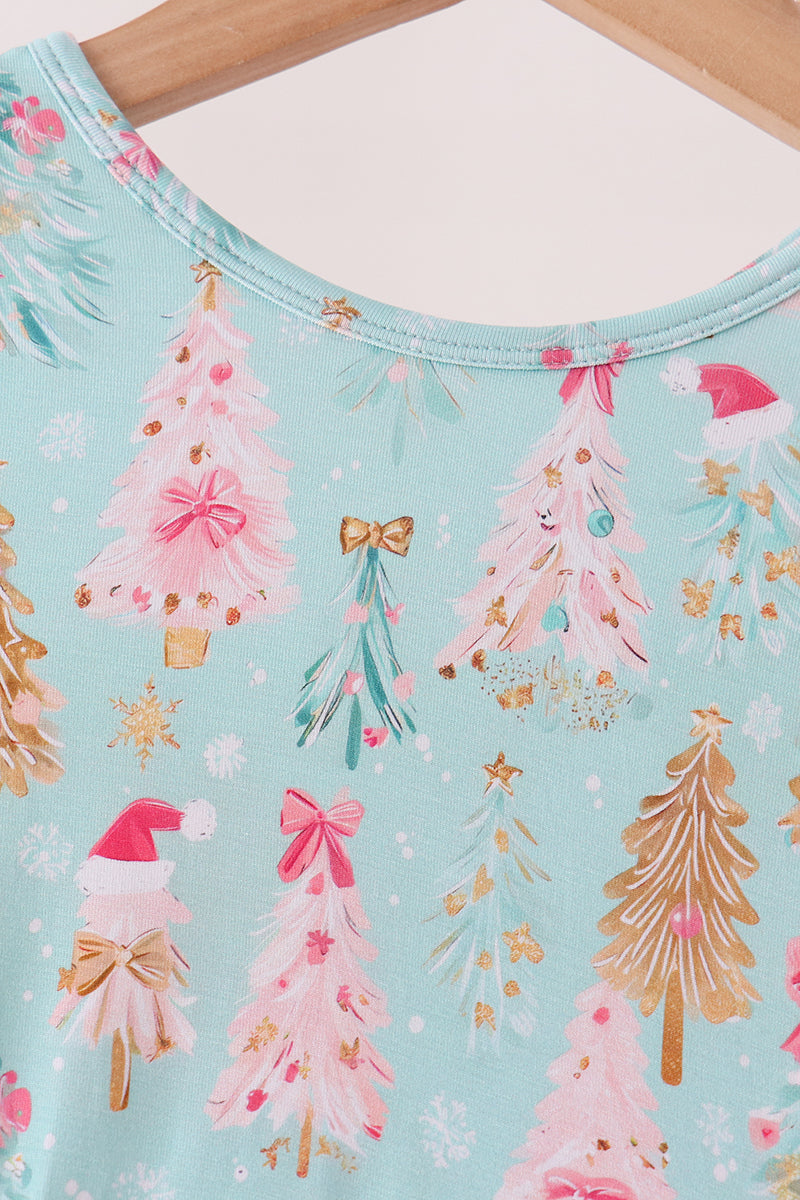 Green christmas tree bamboo pants set - Aaria Tees Aaria Tees