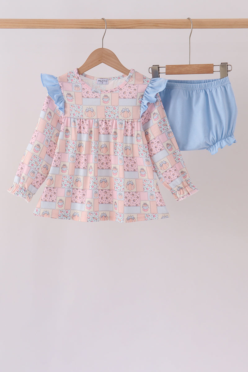 Pink pumpkin ruffle bloomer set - Aaria Tees Aaria Tees