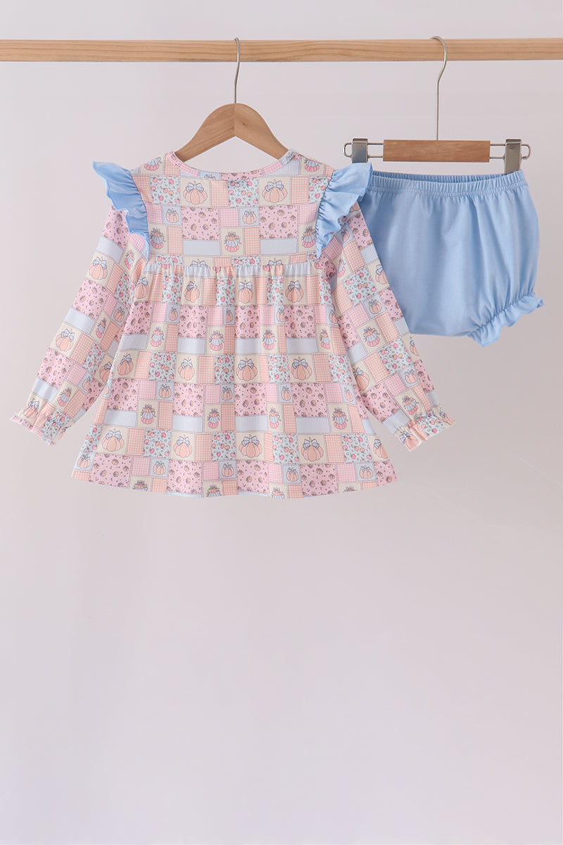 Pink pumpkin ruffle bloomer set - Aaria Tees Aaria Tees