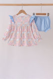 Pink pumpkin ruffle bloomer set - Aaria Tees Aaria Tees