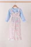 Pink pumpkin ruffle 2pc set Aaria Tees