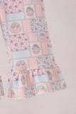 Pink pumpkin ruffle 2pc set Aaria Tees