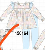 Pink pumpkin ruffle pants set Aaria Tees