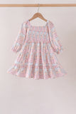 Pink pumpkin smocked mom&me dress Aaria Tees