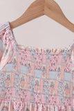 Pink pumpkin smocked mom&me dress Aaria Tees