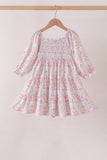 Pink pumpkin smocked mom&me dress Aaria Tees