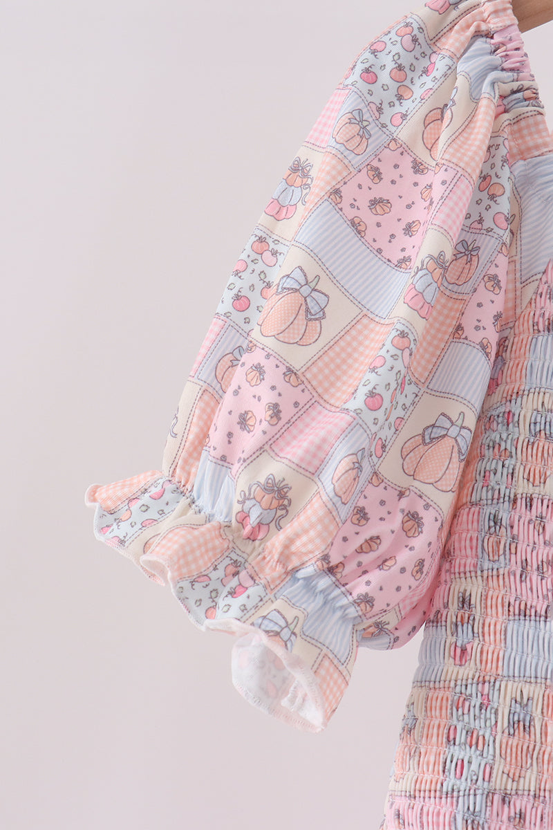 Pink pumpkin smocked mom&me dress - Aaria Tees Aaria Tees
