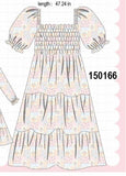 Pink pumpkin smocked mom&me dress Aaria Tees