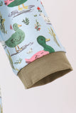 Green mallard embroidery romper Aaria Tees