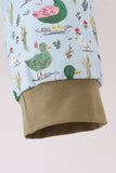 Green mallard embroidery pants set Aaria Tees