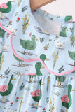 Green mallard ruffle  pants set Aaria Tees