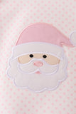 Pink santa claus dot applique ruffle bubble Aaria Tees
