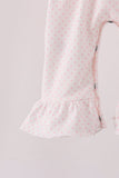 Pink santa claus dot applique ruffle 2pc set Aaria Tees