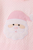 Pink santa claus dot applique 2pc set Aaria Tees