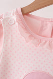 Pink santa claus dot applique 2pc set Aaria Tees