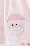 Pink santa claus dot applique ruffle pants set Aaria Tees