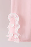 Pink santa claus dot applique ruffle pants set Aaria Tees