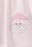 Pink santa claus dot applique ruffle dress Aaria Tees