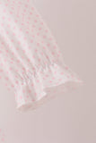 Pink santa claus dot applique ruffle dress Aaria Tees
