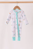 Airplane bamboo zipper romper Aaria Tees