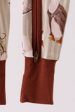 Brown goose print bamboo zipper romper Aaria Tees