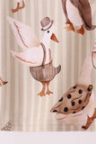 Brown goose print bamboo pajama set Aaria Tees