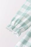 Sage Turkey Embroidery Gingham Ruffle Bloomer Set - Aaria Tees Aaria Tees