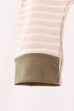 Olive turkey applique stripe romper Aaria Tees