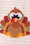 Olive turkey applique stripe pants set - Aaria Tees Aaria Tees