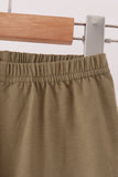 Olive turkey applique stripe pants set - Aaria Tees Aaria Tees