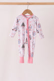 Pink nutcracker bamboo romper Aaria Tees